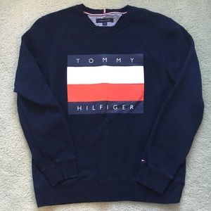 Navy Blue Tommy Hilfiger Logo Graphic Sweatshirt
